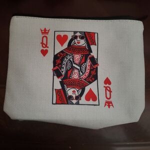 White and Red King of Hearts Toiletry Bag